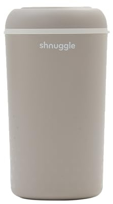 SHNUGGLE Eco-Touch Baby Nappy Diaper Bin - Odor Lock Airlock, No Costly Refills, 10L Capacity, Recyclable, Use Any Bag - Taupe Nursery Diaper Pail