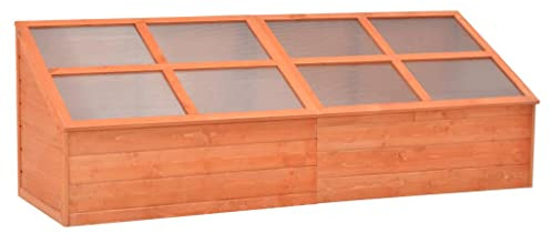 Serre de Jardin en Bois, Serre Châssis Carré Potager Bois 180x57x62 cm