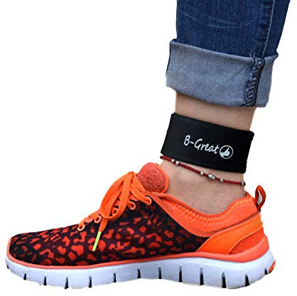 B-Great Ankle Band for Men and Women Compatible with Fitbit Flex 2/One/Zip/Charge 2 3/Alta HR or Garmin Vivofit/2/3/4/JR Fitness Tracker (Black, Medium)