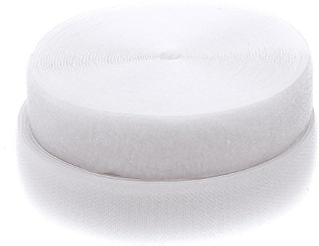 TUKA 25m x 40mm Klettband zum aufnähen (25m Flausch & 25m Hakenband), 40mm breit Klettverschluss, Rückseite Nicht selbstklebend, Extra Stark Haftkraft Flausch & Haken, Weiß TKB5033 white