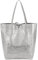 LeahWard Large Hobo Shoulder Bag, Women's Genuine Italian Hand Made Leather Shoulder Bags, Soft Leather Handbags, A4 College School Work Business Bags (Silver)