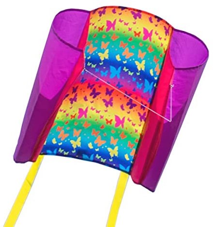 CIM Einleiner-Drachen - Beach Kite Butterfly - für Kinder ab 3 Jahren - Abmessung: 74x47cm - inkl. 80m Drachenschnur und Streifenschwänze