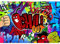 decomonkey Fototapete Graffiti 300x210 cm XL Tapete Fototapeten Vlies Tapeten Vliestapete Wandtapete moderne Wandbild Wand Schlafzimmer Wohnzimmer Street art Ziegelstein Jugendzimmer