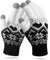 VENI MASEE Winter Touchscreen Handschuhe Schnee Blume Druck halten warm für Frauen und Männer - Damen Liebeschwarz,20cm