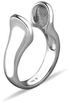 Quiges 925 Silber Eligo Ring Gekneift für austauschbar 12 mm Kugel
