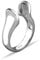 Quiges 925 Silber Eligo Ring Gekneift für austauschbar 12 mm Kugel