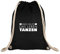 OwnDesigner Man muss das Leben tanzen Turnbeutel mit Aufdruck Motiv Gym Bag Hipster Unisex Damen und Herren Kordeltasche (Jute 466 Schwarz)