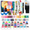 Comozon Gel Nail Polish Kit - 36 Mix Colors With 15 Painting Brushes, UV Polish Set, Top Base Coat, Strips for Nail Art Design