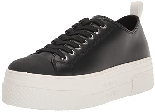 Armani Exchange Damen James Platform Sole Sneaker, Black+Opt.White, 40 EU Schmal