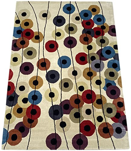 Bunt Beige Orientteppich 100% Wolle Teppich Handgewebt CD1 (140 x 200 cm)