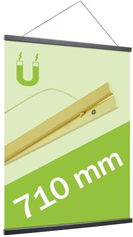 SPRINTIS Posterleiste 71 cm, holz, schwarz, magnetische Posterschiene im DIN B1 Format, Poster Aufhänger als gestalterisches Element
