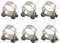 (Pack of 6) Size 32-35mm T-Bolt Hose Clamp 304 Stainless Steel Tube Clamps Pipe Clamp