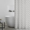 Catherine Lansfield Aztec Diamond180x180cm Shower Curtain Panel Silver Grey
