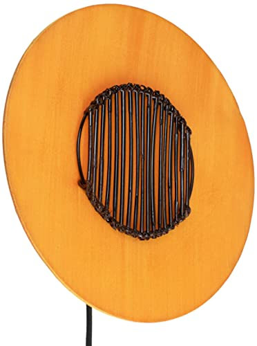 Corep - Applique Murale Ronde Soie Orange et Bambou 1 lumière