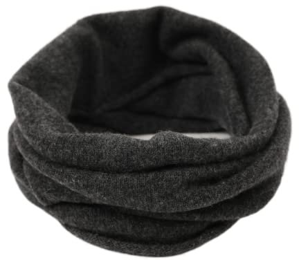 Prettystern Damen Herren Kaschmir Loop Schal Cashmere Schlauchschal feinstrick Schal Halstuch Winter dunkelgrau Anthrazit