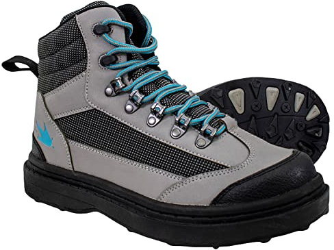 FROGG TOGGS Women's Hellbender Waterproof Fishing Wading Boot, for Fishing Cleated Sole, Gray Cleated, 7