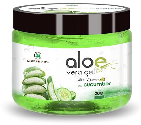 Pure Aloe Vera Gel With Cucumber and Vitamin E | For Skin and Hair - 200g Pack