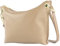 modamoda de - T243 - ital. Umhängetasche Klein Small aus Leder, Farbe:Graubeige
