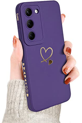 Newseego für Samsung Galaxy S23 Hülle Süßes Herz Muster, Lila | Weich TPU Handyhülle, Ästhetisch Niedlich Design, für Mädchen Frauen, Dünn, Stoßfest Schutzhülle, Vollständig Kameraschutz
