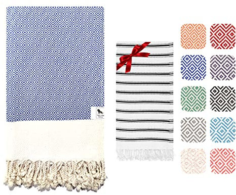 Beach towel, Bath Towel - Turkish Soft Cotton, Light and Thin, Quick Drying Beach Towels for Adults. Peshtemal (Hammam Towel) 94x180cm for Bathroom, Beach, Pool, SPA, Gym, Yoga, Yacht.…