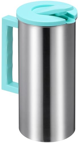 Luxshiny Jarra De Agua Fría De Acero Inoxidable Con Gran Capacidad, Mango Antideslizante Y Tapa Sellada, Ideal Para Bebidas, Café Y Uso Diario 1.8L (Verde NóRdico)