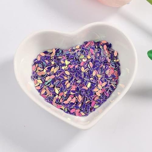 10g/Lot Size 2x4mm Oval Rice Sequin Horse Eyes Shape Sequins Paillettes for Nail Manicure/Wedding Decoration Confetti DIY Craft-JG Dark Purple,2X4mm Rice 10g