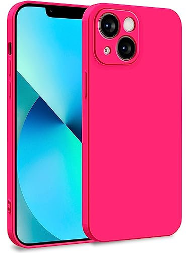 MyGadget Cover per iPhone 13 Mini - Custodia in Silicone Morbido a Doppio Strato – Case con Protezione Fotocamera & Fodera Interna Antigraffio - Rosa magenta