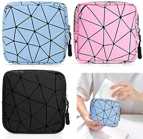 Nizirioo Damenbinde Aufbewahrungstasche, 3 Stücke Damenbinden Aufbewahrungstasche, Tampon Binden Aufbewahrung, Damenbinde Organizer Tragbare Reißverschluss Aufbewahrungstasche Für Damenbinde, Tücher