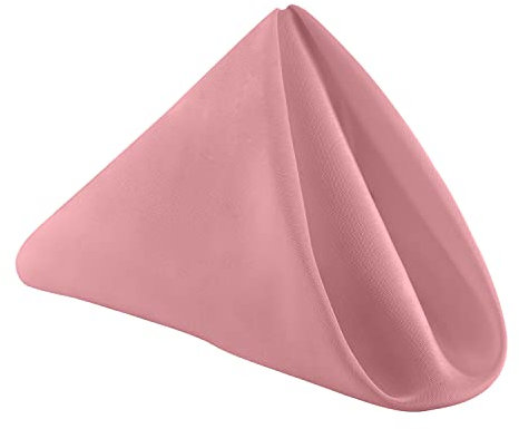 Trimming Shop Lot de 20 serviettes de table en lin avec bord ourlé, douces, durables et lavables pour la maison, mariage, dîner, fête (50,8 x 50,8 cm) – Rose poudré