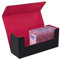 Mcbazel Card Deck Box for 35PT Magnetic Card Holder, Card Deck Holder for MTG/TCG cards,PU Leather Deck Box Storage Case(Black Red)