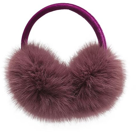 ZLYC Klassischer Damen Kinder Mädchen Verstellbarer Winter Ohrenschützer Ohrenwärmer mit Molton-Haarreifen(Großes Violett)