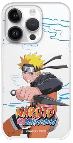 Case Compatible with iPhone 15 Pro Official Naruto Shippuden to Protect Your Mobile Phone, Transparent Flexible Silicone Case with Official Naruto License