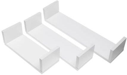 Zerodeko 1 Satz 3st Präsentationsständer Für Schnapsgläser Schwebende Wandregale Dekorative Regale Regalorganisator Für Kleinigkeiten Wohnzimmer Wandregal Hölzern Vitrine Weiß Bambus