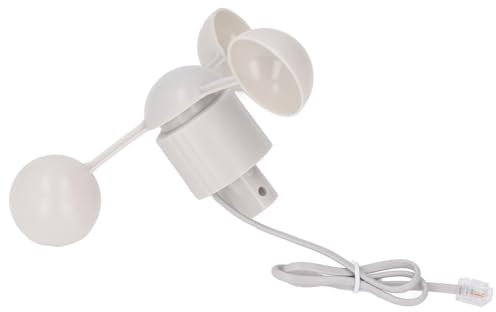 Replacement Wind Speed Sensor for Weather Station, Anemometer Cup Speed Measuring Sensor Cup RJ11 Connector 3 Cups Wind Direction Gauge for Weather Meter