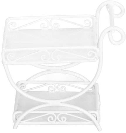 Odorkle 1/12 Miniature Garden Cart, Dollhouse Flower Cart Metal Dollhouse Ornament for Miniature Collection (White)
