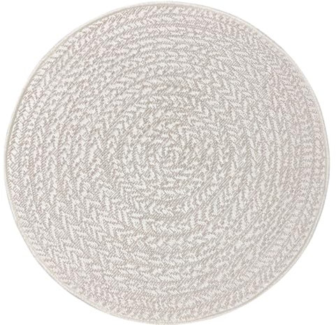 Mia´s Teppiche Soil - wetterfester In- und Outdoor Teppich im Natürlichem Jute-Look, wetterfest, geeignet für Terrasse und Garten, ca. 80 cm Rund