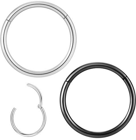 ZAMXHUG 4PCS Nasenpiercing Ring 316L - Nasenring Hoop Chirurgenstahl Knorpel Ohrring Septum Piercing Ohrringe Edelstahl Knorpel Ohrringe Silber Spirale Nasenring Piercing Schmuck Klappbarer Lippenring