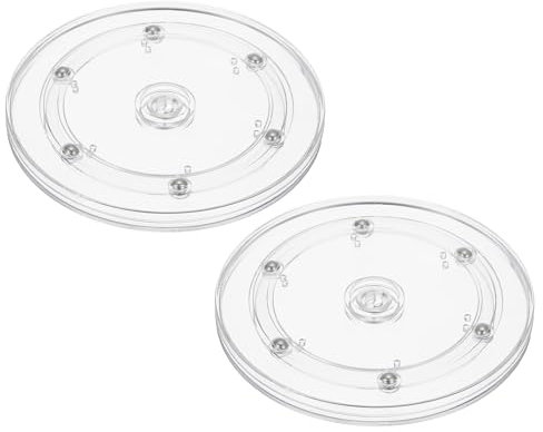 PATIKIL 6 Inch Heavy Rotating Swivel Stand, 2Pcs 360˚ Rotation Lazy Susan Turntable with Steel Ball Bearings for Model Base Rotating Plants TV Computers Monitors, Clear