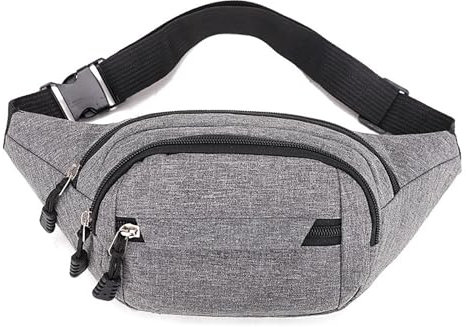 Bauchtasche Herren Gürteltasche Damen Sport Hüfttasche Crossbody Bag Mode-Hüfttaschen Umhängetaschen wasserdichte Bauchtasche Grau Handytasche Geldgürtel 4 Fächer für Running Outdoor Reisen