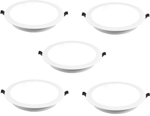 LEDSone LED Ultra-Thin Round LED Recessed Ceiling Panel Light, 5W/9W/24W Downlights Cool White 6000K, 1 Pack Spotlights,900LM 240V Home Office Showroom Commercial Lighting (24W 5 Pack)