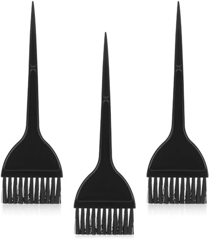 Prasacco Juego de 3 pinceles para teñir el cabello, de plástico PP, 20 x 6 cm, color negro, para aplicar tintes de pelo, herramientas de coloración de cabello para el hogar y peluquerías