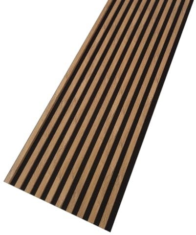 MEBANO. Akustikpaneele Holz 240 x 53 cm, Farbe: Eiche Natur Grandson Wandpaneele, Holzpaneele Wand, Moderne Lamellenwand auf Filz, MDF Wandverkleidung