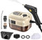 Irishom Steam Cleaner with 6pcs Accessories Touch Screen 6 Levels Adjustable 105℃/221℉ Deep Cleaning Steamer with Portable Handle 1200ml/40.5oz Water Tank for Home Kitchen Car