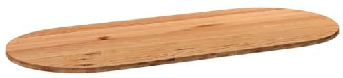 vidaXL Tischplatte Hellbraun 280x120x4 cm Massivholz Eiche Oval, Esstischplatte, Schreibtischplatte, Bartischplatte, Esszimmertischplatte