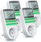 CSL - 4X Zeitschaltuhr digital - 2,1 LCD-Display 5,3 cm - 3680W - Digital-Zeitschaltuhr mit 10 konfigurierbaren Programmen - Back-Up Reserve-Akku - Zufallsschaltung - integrierter Berührungsschutz