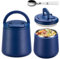 Itslife Boîte Alimentaire Isotherme, 600ml Lunch Box Isotherme Enfant, Boite Isotherme Repas Chaud avec Cuillère, Thermos Alimentaire Chaud en Acier Inoxydable pour Picnic, Ecole et Bureau, Bleu