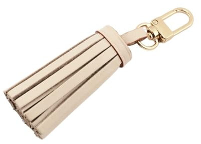 WANGSHAOWEI Taschenkette Leder Quaste Schlüsselanhänger Frauen süße Quaste Tasche Zubehör Quasten Auto Schlüsselanhänger Fransen Schmuck Luxus Schmuckstück Kette FüR Tasche(Natural)