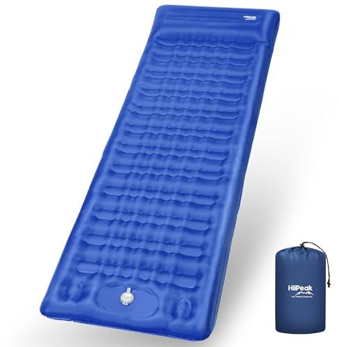 HiiPeak Isomatte 12cm Verdicktes hoch Camping luftmatratze mit integrierten kopfkissen Outdoor campingmatte schlafmatte kleines packmass mit Fußpumpe luftzellenmatte aufblasbar