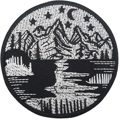 Finally Home Klett Patch - Fluss in den Bergen | Outdoor Klett Patches, Wandern Aufnäher, Natur Klettpatches, Berg Badge, Camping Klettpatch Rund