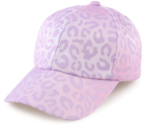 MniJiza Floral Gorro de Béisbol Bebé Gorra Niña y Niño Gato Mariposas Niña (4-8años, Leopardo Lila)